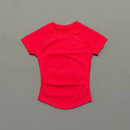 Sport Short Sleeve Top Women Running Sports T Shirt Summer Short Sleeve Round Neck Breathable Gym Vest Yoga Fitness Top