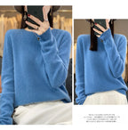 100 % Merinowolle Pullover Damen O-Ausschnitt Kaschmir Strickwaren Female Pullover Herbst Winter Freizeit Oberteile Einfarbig Weiche Kleidung