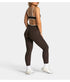 Teveo Eng anliegende, nahtlose Yoga-Leggings mit Leopardenmuster, hautfarbener hoher Elastizität, geeignet als Fitness-Laufhose