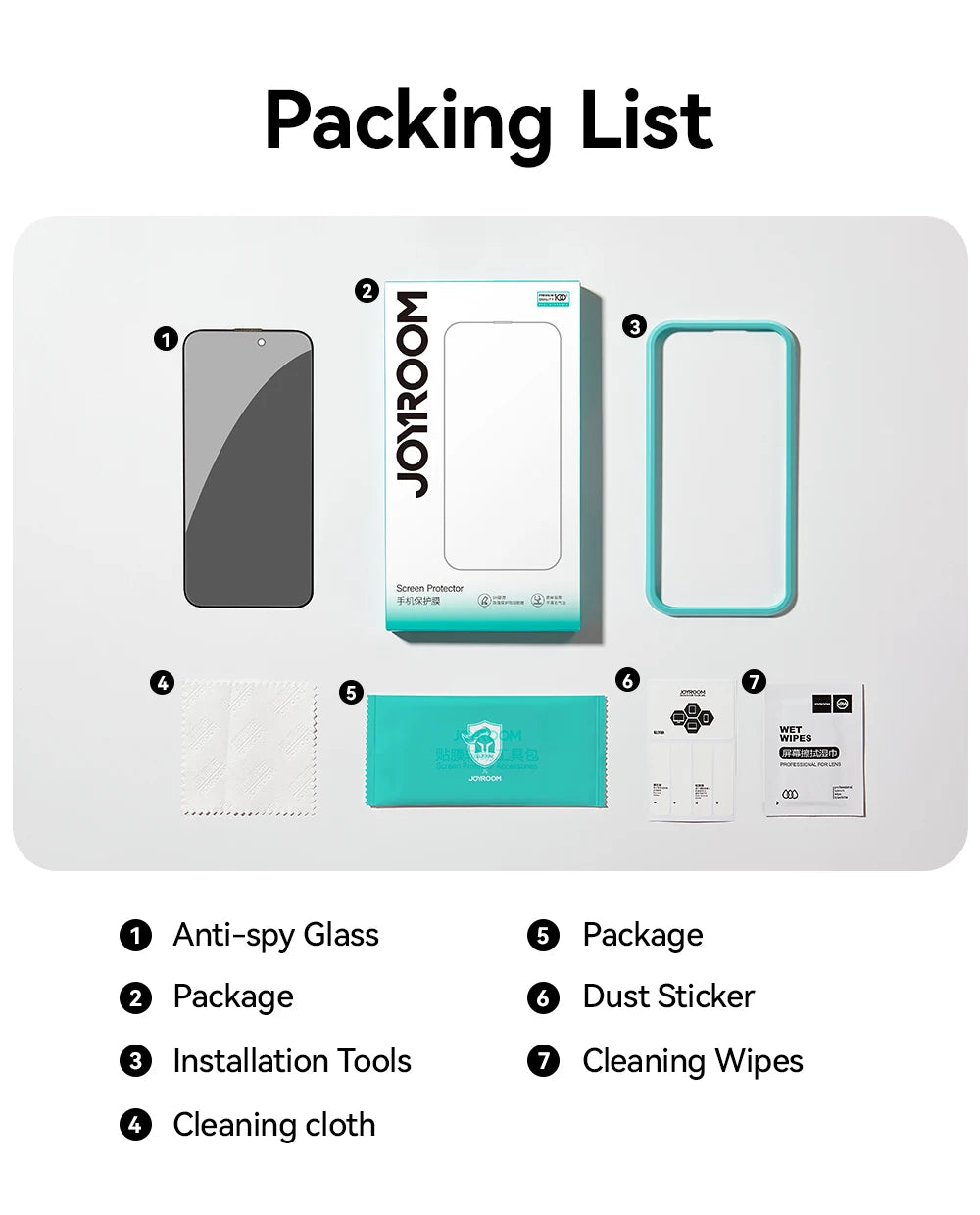 Joyroom 1/2 Stk. 20° Anti-Spionage-Glas für iPhone 16 15 Pro Max Glas für iPhone 16 15 14 13 12 11 Pro Max Blickschutzfolie
