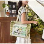 Neue Y2K Süße Japanische Ita Bag Lolita Mädchen Transparente Umhängetasche Große Kapazität Umhängetasche Lässige Tasche DIY Display Handtaschen