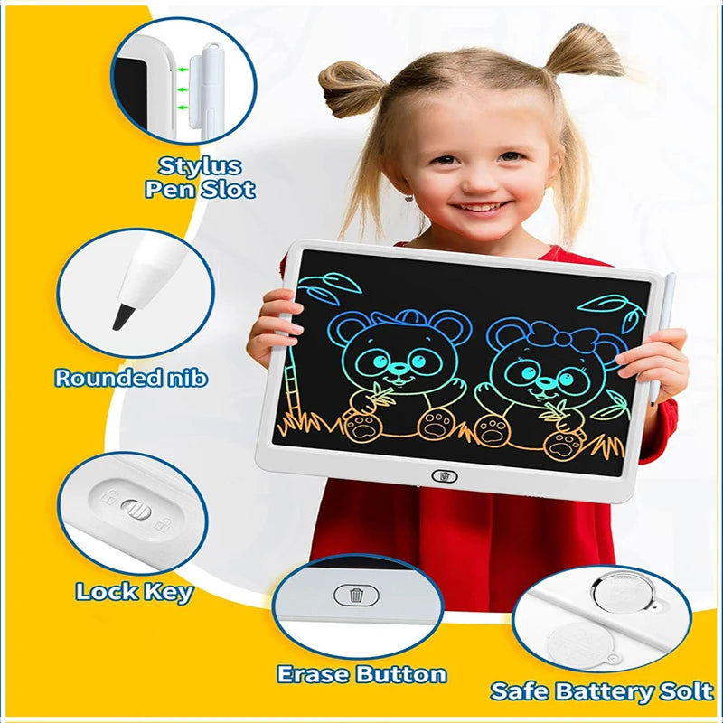 13/16 Zoll LCD Zeichentablett Schreibtafel Farbe Doodle Zähltafel Pädagogisches Spielzeug für 3-12 Jahre Kinder Geschenke Zweitbild