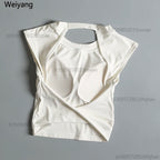 Sexy rückenfreie Sportweste Damen mit fixiertem Brustpolster Eng anliegend Schnell trocknend Schmale Passform Yoga Top Atmungsaktives Fitness-Shirt