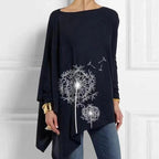 Baumwolle unregelmäßige Damen Blusen Hemd 2022 Herbst weibliche feste Pullover Tops lässig O-Ausschnitt Langarm Bluse Damen Tunika Blusen