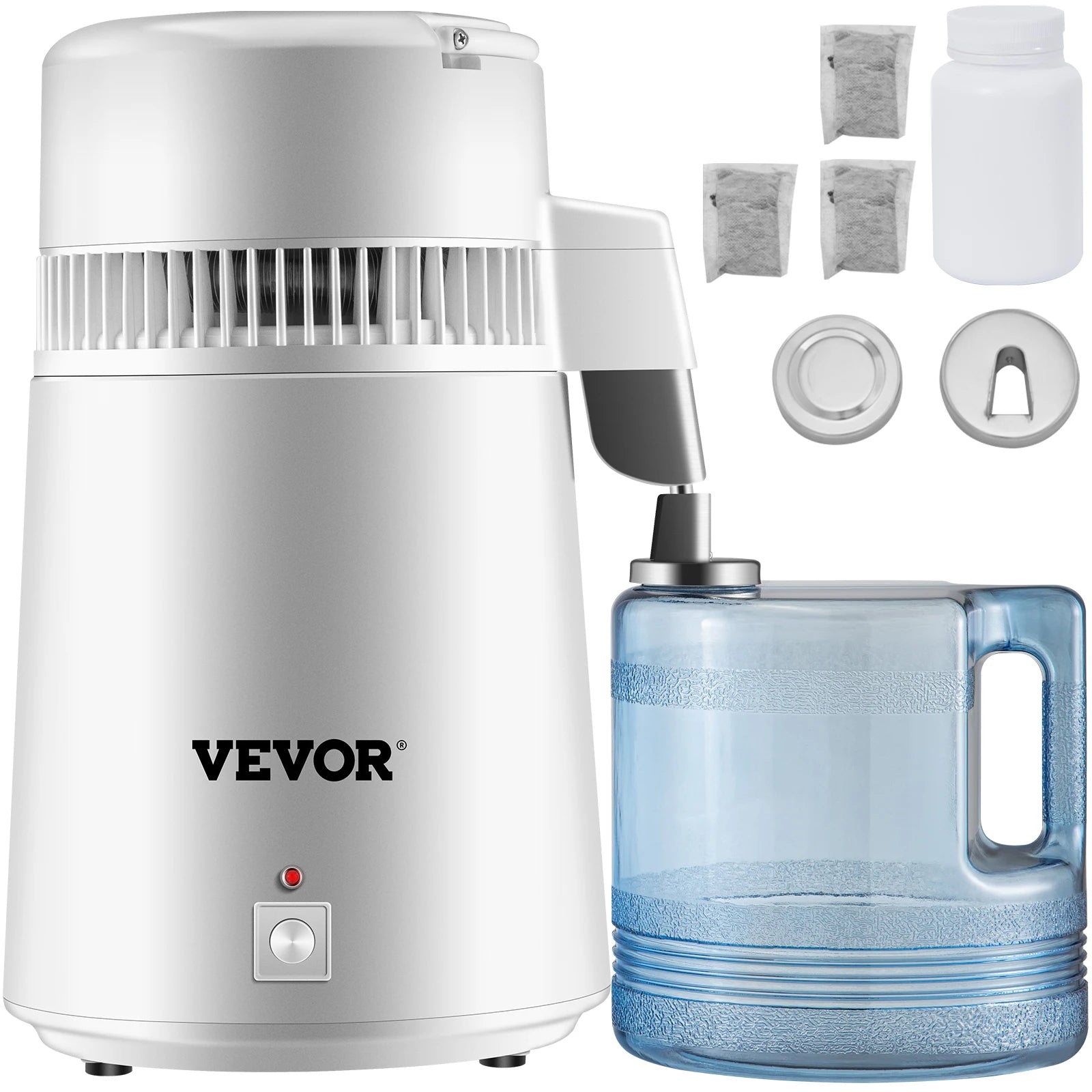 SucceBuy 4L Wasserdestilliergerät Reiniger Filter Spender Heizung Trinkflasche Enthärter 304 Edelstahl Haushaltsgerät