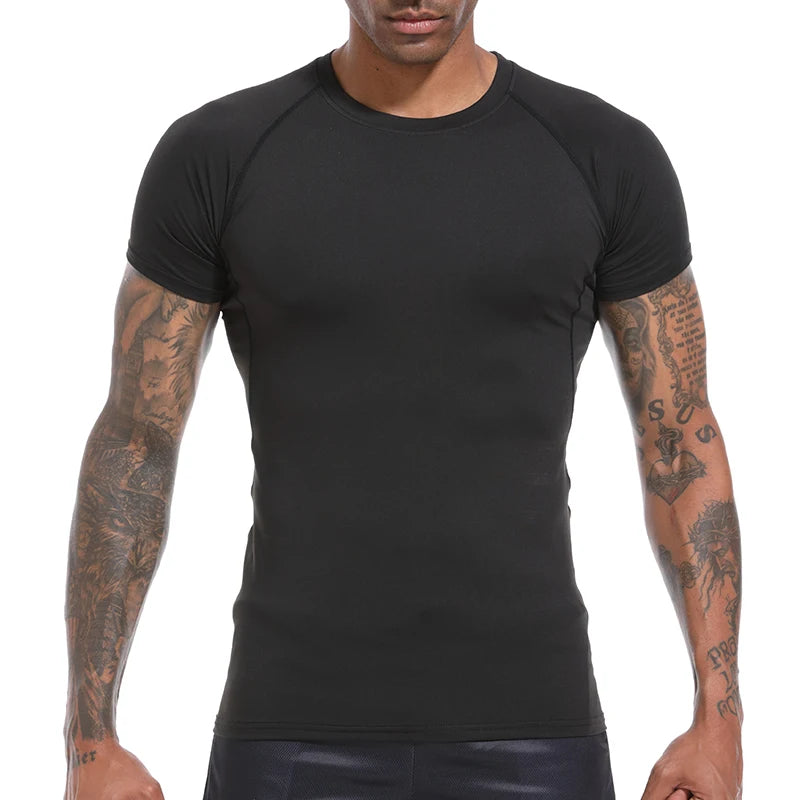 Grafische Kompressionsshirts für Herren, athletisch, schnell trocknend, Rash Guard, dehnbar, Baselayer, Unterhemden, Fitnessstudio, Workout, Lauf-T-Shirt-Oberteile