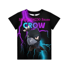 Boys Summer T-shirt Tees Brawl-Stars Anime Figures Leon Cartoon Characters Kids Cosplay Costumes Crow T Shirt Christmas Gifts