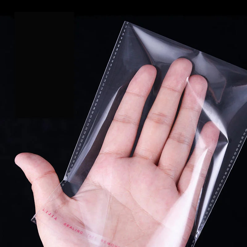 100 Stück OPP selbstklebende transparente Plastiktüte Kleidung Schmuck Verpackung Selbstklebende Keks-Bonbon-Verpackung Cellophan-Beutel