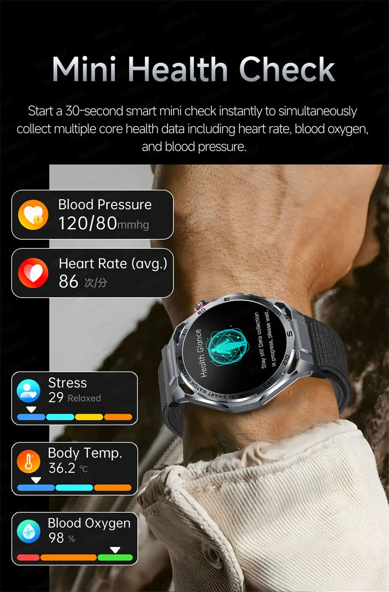 EKG High-End Gesundheits-Smartwatch Herren Blutdruck Lipide Blutsauerstoff Körperanalyse Harnsäure Gesundheitstracker Smartwatch Herren Damen