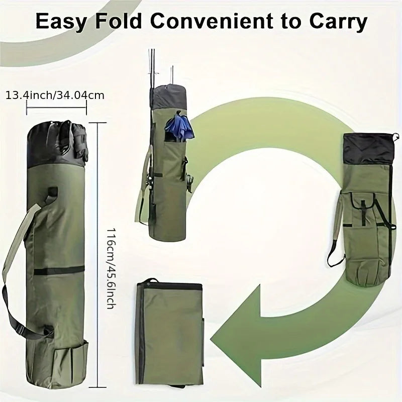 Angeltaschen Robust Faltbar Angeltasche Multifunktional Große Kapazität Hochwertige Rutenhülle