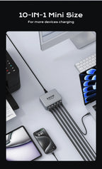 330W USB C GaN Ladegerät 100W PD3.0 PPS QC3.0 Multiport Schnellladestation für Laptop iPhone 15 16 Samsung Macbook Pro Tablet