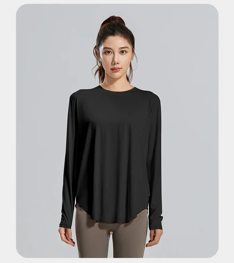 STOUREG Yoga Cover Up, atmungsaktive Sportbekleidung, lockeres Fitness-Shirt, Sport-Tops in großen Größen, kühlendes Sommer-T-Shirt