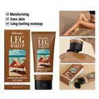 Bronze Bein- und Körper-Make-up-Foundation mit Puderquaste 100ml Wasserfest Lang anhaltend Gleichmäßiger Hautton Körperbräunungscreme 3 Farben
