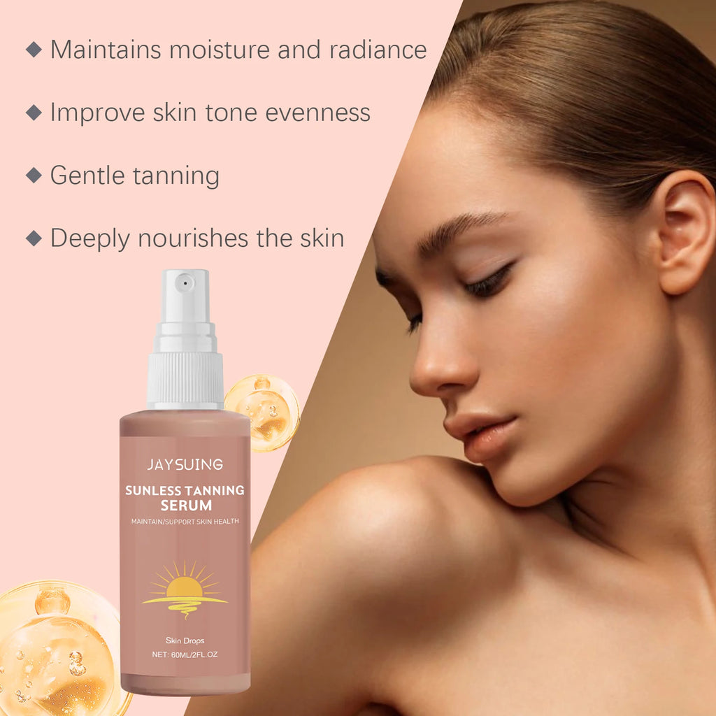 Kräuter-Selbstbräunungs-Essenz-Spray, bräunungsloses Bräunen, Verbesserung des Haut-Melanins, flüssiger Bronzer, natürlicher Bräuner für Körper und Gesicht, nährend