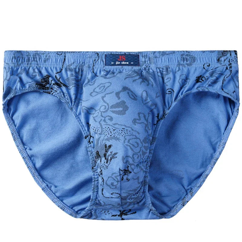 100% Baumwolle Herren-Slips Übergröße Bedruckte Slips Unterwäsche Lockere Dessous Feuchtigkeitsabsorbierend Atmungsaktive Unterhosen