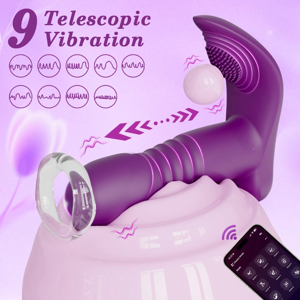 APP-gesteuerter Stoß-Vagina-Vibrator für Frauen, tragbares Höschen, G-Punkt-Klitoris-Vibrator, weibliches Masturbations-Sexspielzeug für Frauen