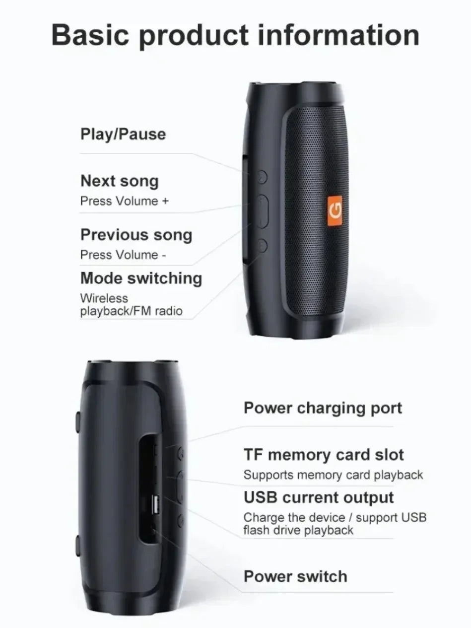 Lenovo TF USB Bluetooth Funklautsprecher Tragbarer Stereo-Doppellautsprecher für den Außenbereich mit FM-Stimme und Subwoofer