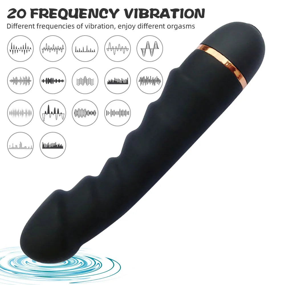 20 Modi Vibrator Weicher Silikon-Dildo Realistischer Penis Starker Motor G-Punkt Klitorisstimulator Weiblicher Masturbator Sexspielzeug für Erwachsene Zweitbild