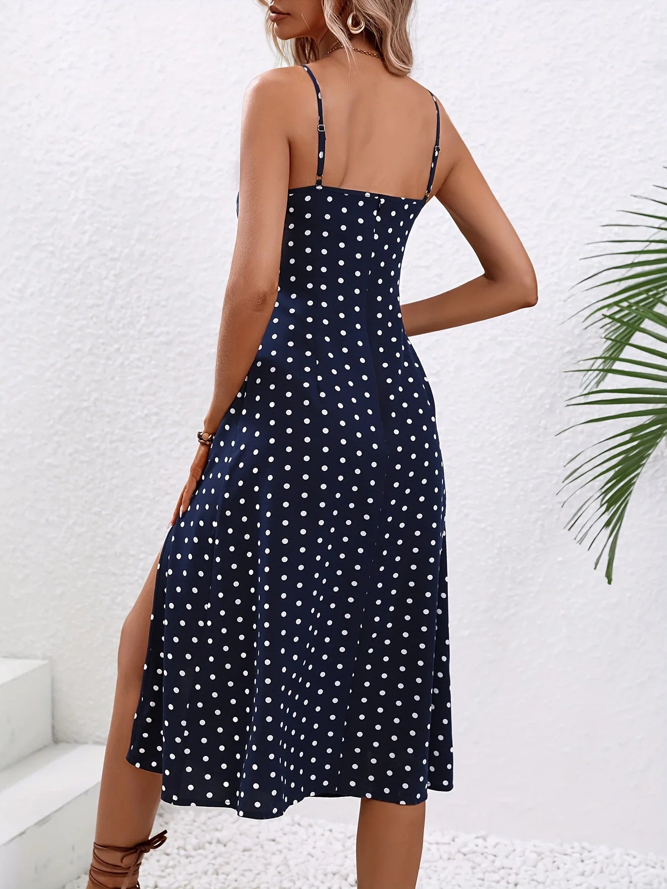 Damen Blumenmuster Spaghettiträger Sommer Boho Strandkleid Druck Elegant Träger Eckiger Ausschnitt Schlitzkleid Vestidos 2024