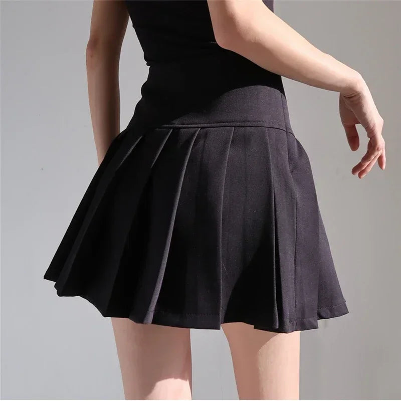 Amerikanischer Schulstil Y2K Sommer Kurzer Faltenrock Für Damen 2024 Hohe Taille Sexy Hotsweet Minirock Weiblich