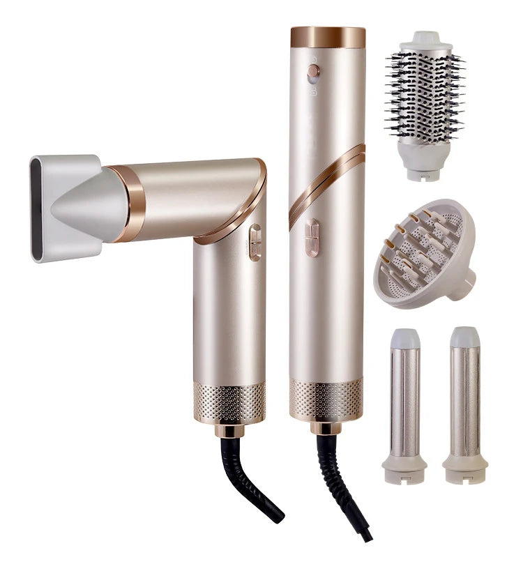 5-in-1 Handgriff Faltbarer Haartrockner Tragbarer Multifunktionaler Heimhaartrockner Negativ-Ionen-Haarpflege Lockenstab Persönliches Styling
