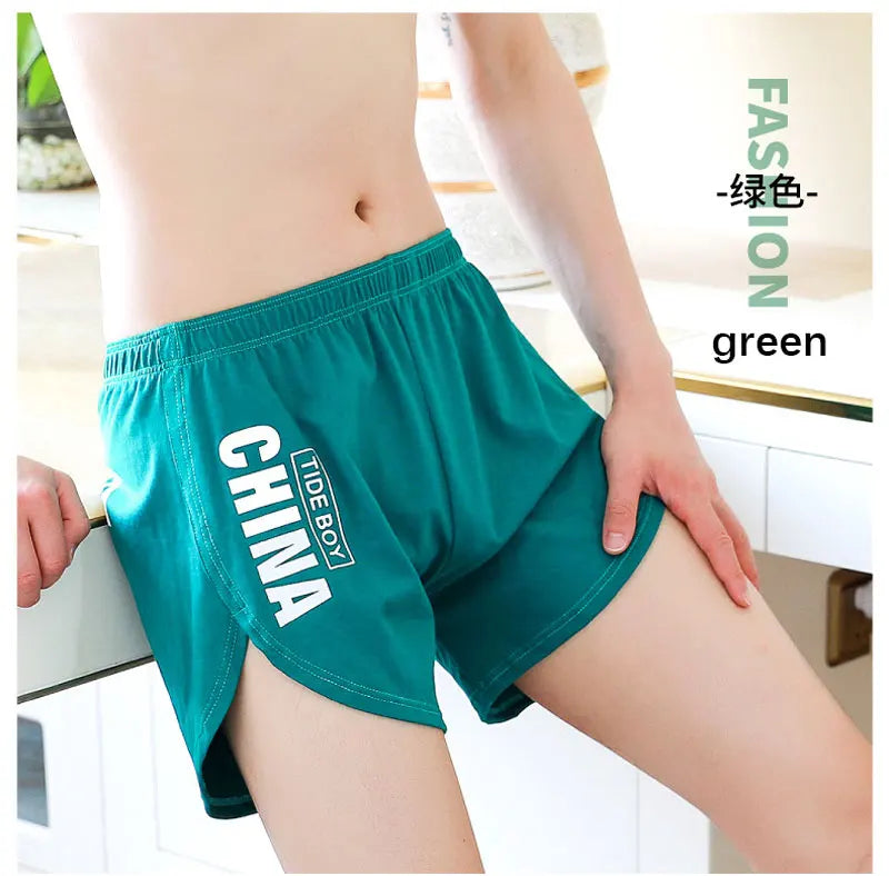 Fashion Locker Herrenunterwäsche 100% Baumwolle Weiche Mittelbund-Boxershorts Atmungsaktive Unterhosen Jungen Große Größen Boxershorts Schlafanzug