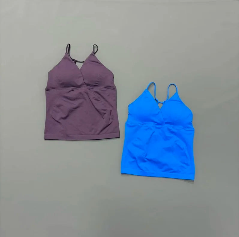 Vision Twist Front Longline Top Damen Gym Tank Yoga Oberteile Schnelltrocknend Dünne Träger Hochelastisches Lauf-Tanktop Push-up Fitness-Weste