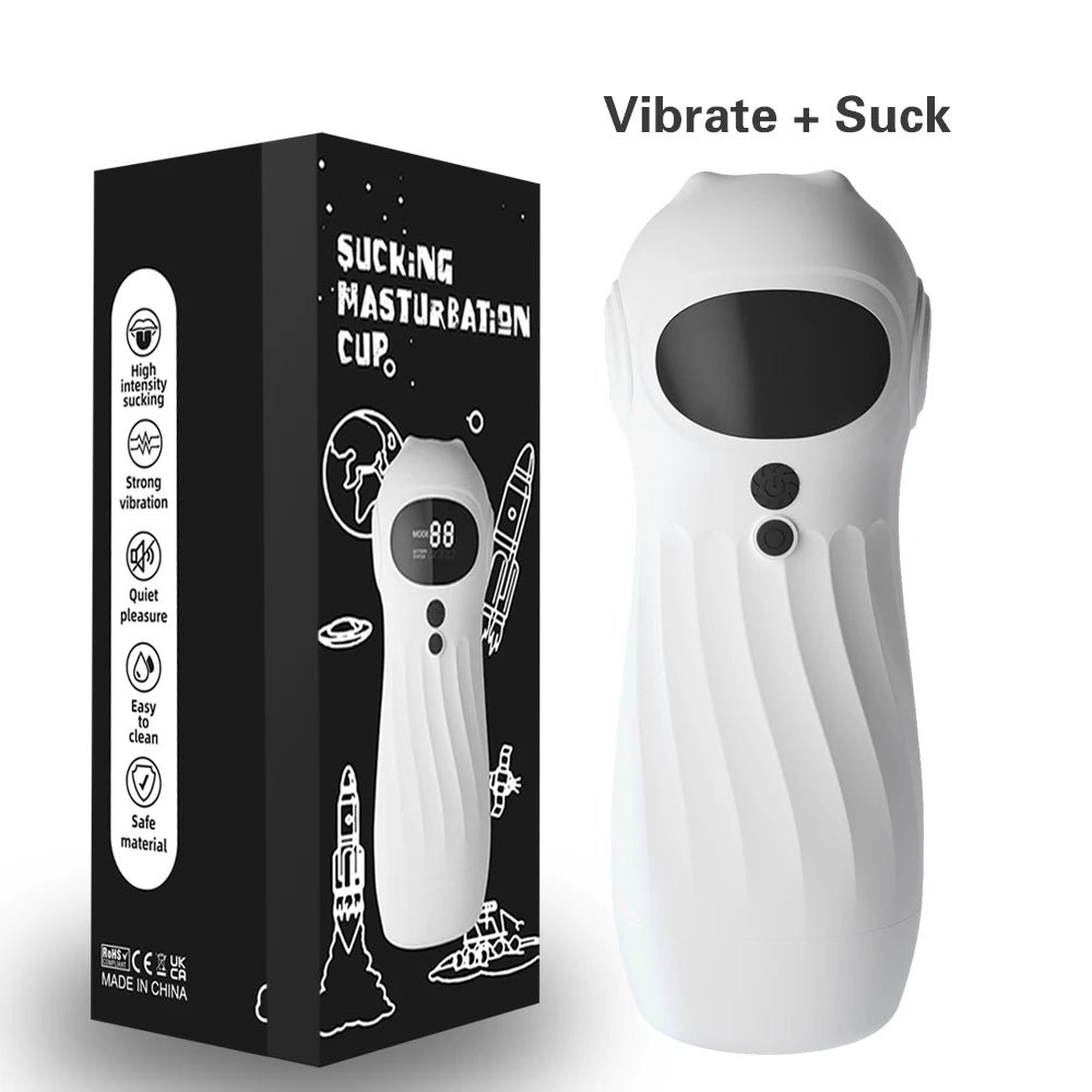 APP-gesteuerter, automatischer Masturbator für Männer, Masturbationsbecher mit realistischer Vagina, Vibration, Blowjob, Masturbation, beheizte Sexmaschinen-Spielzeuge für Männer