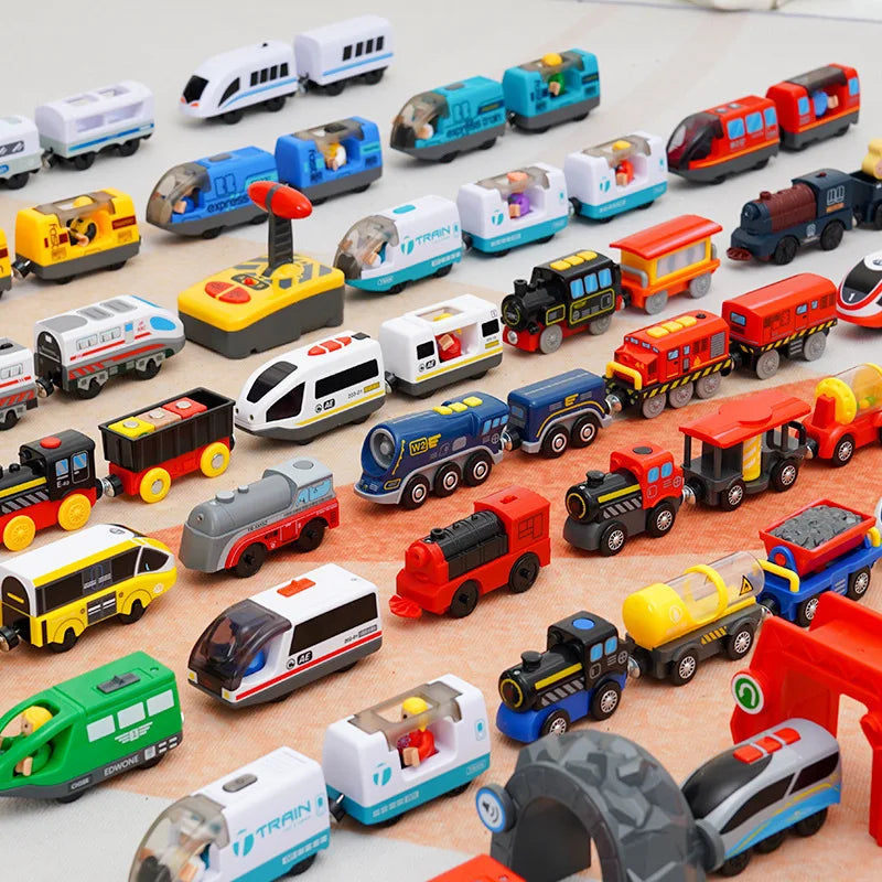 Magnetische Zug Spielzeuge Elektrische Lokomotive Diecast Slot Holz Eisenbahn Zubehör passend für Marken Holzschienen Kinder Spielzeug Hauptbild