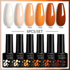 LILYCUTE 6PCS Gel-Nagellack-Set Sommer Neon Nagellack-Gel-Kits für DIY Nagel Semi-Permanenter UV-Lampe Gellack Nagellack-Set