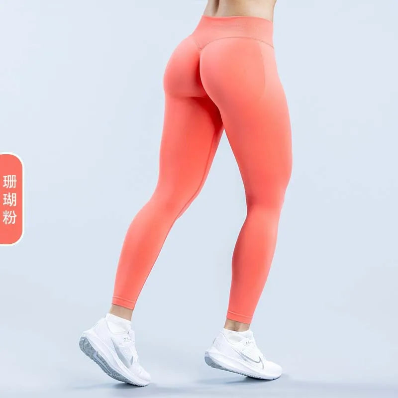 Damen High Waist Nahtlose Yoga Leggings Bauchkontrolle Po-Lifting Workout Hose Weiche Athletic Leggings für Fitnessstudio Fitness Laufen
