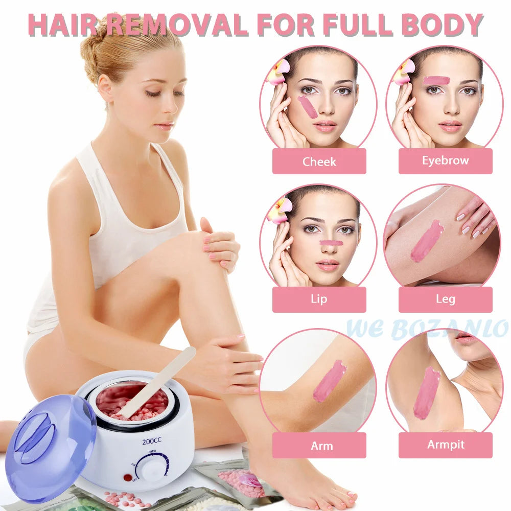 200CC Wax Heater Warmer Hair Removal Machine For Hand Foot Body SPA Epilator Paraffin Wax Pot +Wax Beans + Wood Sticks Zweitbild