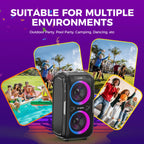 W-KING 250W PEAK Großer Bluetooth Lautsprecher Lauteste/Massive 120dB/12 Custom Bass, V5.3 Big Party Boombox Tragbarer Kabelloser Lautsprecher