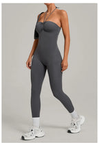 Damen Yoga Jumpsuits Sport Fitness Einteiler Schönheits-Rückengurt Tasche Hüfthebend Slim Fit Laufen Workout Training Bodysuit