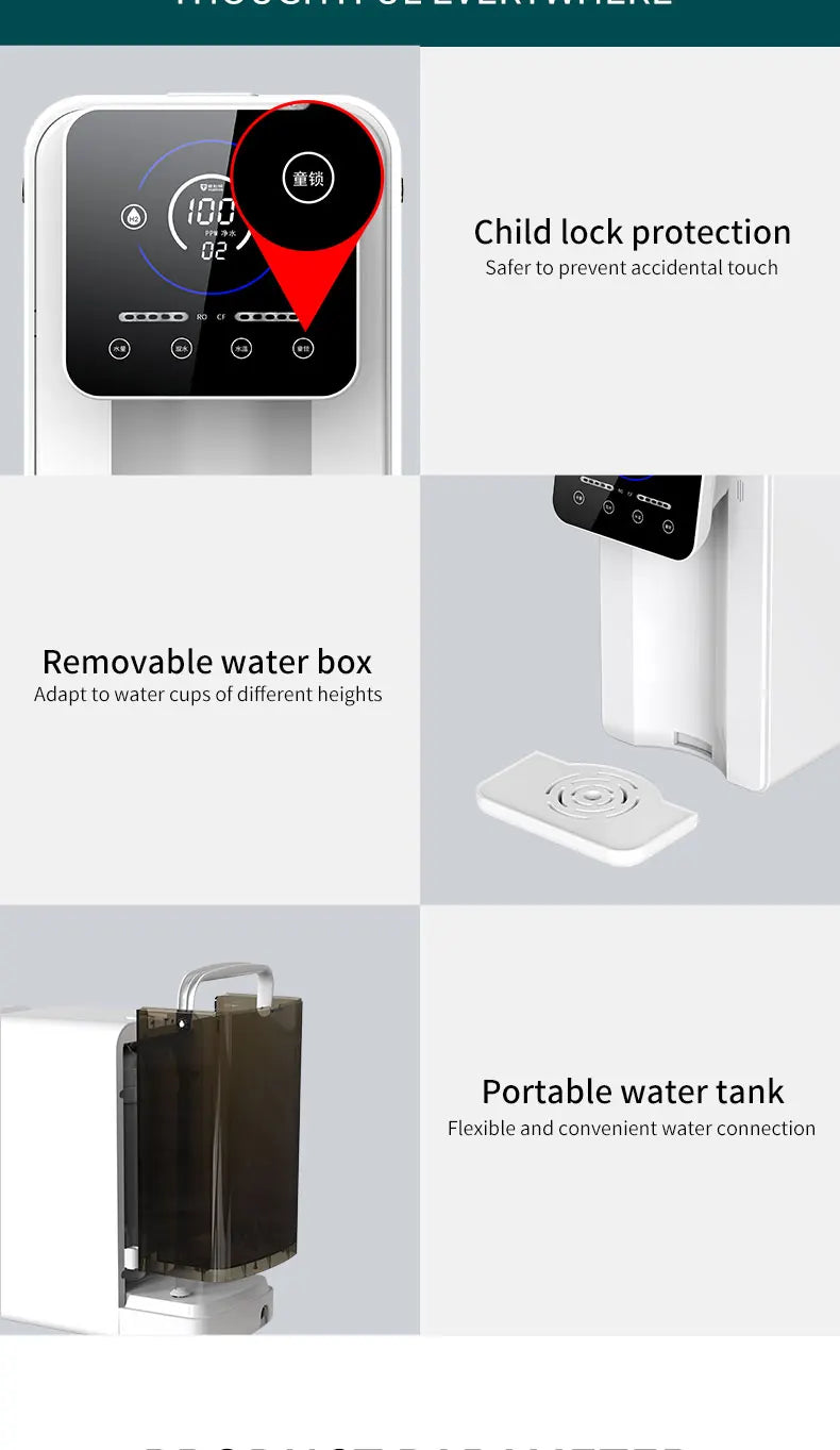 Desktop RO Wasserstoffreiches Wasserfiltersystem Haushalt Instant Heißwasserfilter Direkttrinkwasserbrunnen Kommerziell
