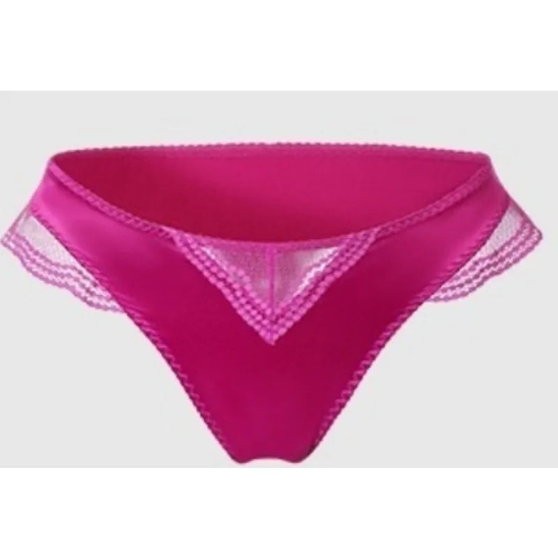 Sexy französisches Satin-Spitzen-Dessous-Set für Damen mit großer Oberweite, transparenter, schmaler Brustbereich, ultra-dünnes Sommer-BH-Set mit kleinen Cups, S-XL