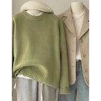 Weicher, wachsartiger Rundhals-Pullover aus 100 % reinem Kaschmir für Damen, lockerer Pullover, Herbst- und Winter-Kurzpullover