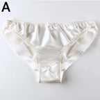 Damen 100% Maulbeerseide seidiger Slip Mode Spitze Brief Große Größe Bequeme Atmungsaktive Einfarbige Dessous Nahtlose Unterwäsche
