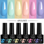 LILYCUTE 7ML 6PCS Neon Gel Nagellack Set fluoreszierend Farbwechsel Semi Permanent Soak Off Maniküre-Kit Nail Art Gel