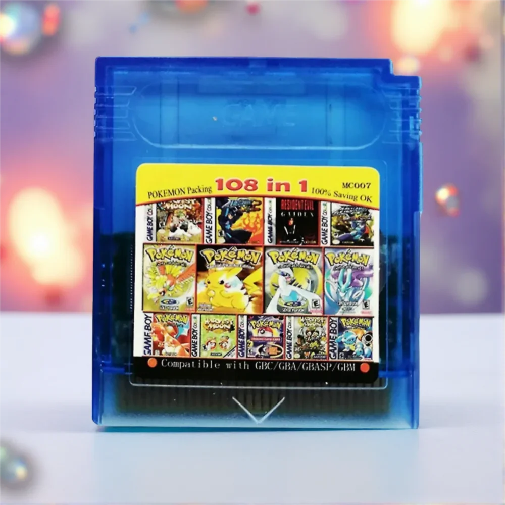 GBC Game Combo Pokémon Serie 61in1 108in1 Game Videospielkassette Karte, englische Version für GBC/GBA/SP/GBM