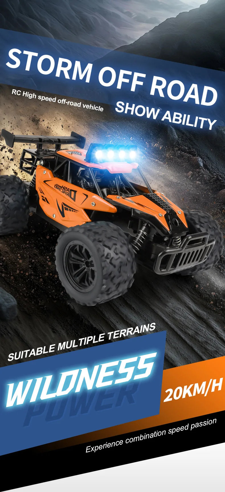 Oike RC-Car 1:16 Modell mit LED-Lichtern Funkferngesteuertes Offroad-Kletterfahrzeug Outdoor-Autos Drift-Rennspielzeug Jungen Geschenke