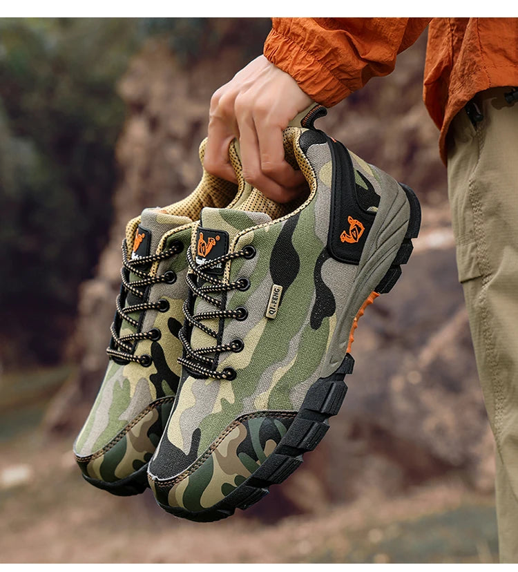 Men Casual Shoes Summer Outdoor Sneakers Women Footwear Trainer Camouflage Shoe Anti Slip Wear-Resistant Hiking Footwear