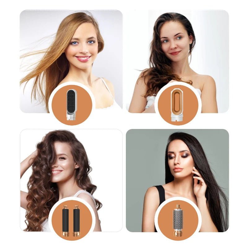 5-in-1 Haartrockner-Heißluftbürsten-Set, professioneller Lockenstab, Haarglätter, Styling-Werkzeug für professionelle Haartrockner im Haushalt