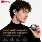 MINISO MS503 Kabellose Bluetooth-Kopfhörer KI-Übersetzungs-Ohrhörer Outdoor-Sport-Kopfhörer Klarer Klang Kopfhörer Weich Bequem