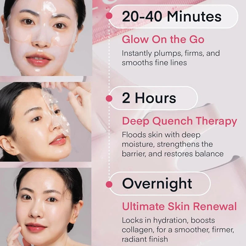 Übernacht-Kollagenmaske Tiefenwirksame Anti-Falten-Maske mit Lachs-DNA PDRN für Glasglatte Haut, Straffung, Verbesserung der Elastizität, Koreanische Hautpflege