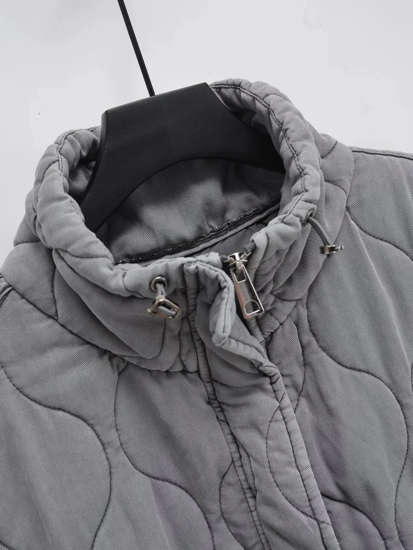 Herbst Winter Damen Stehkragen Leichte Ärmellose Baumwollweste Damen Taschendekoration Tanktop
