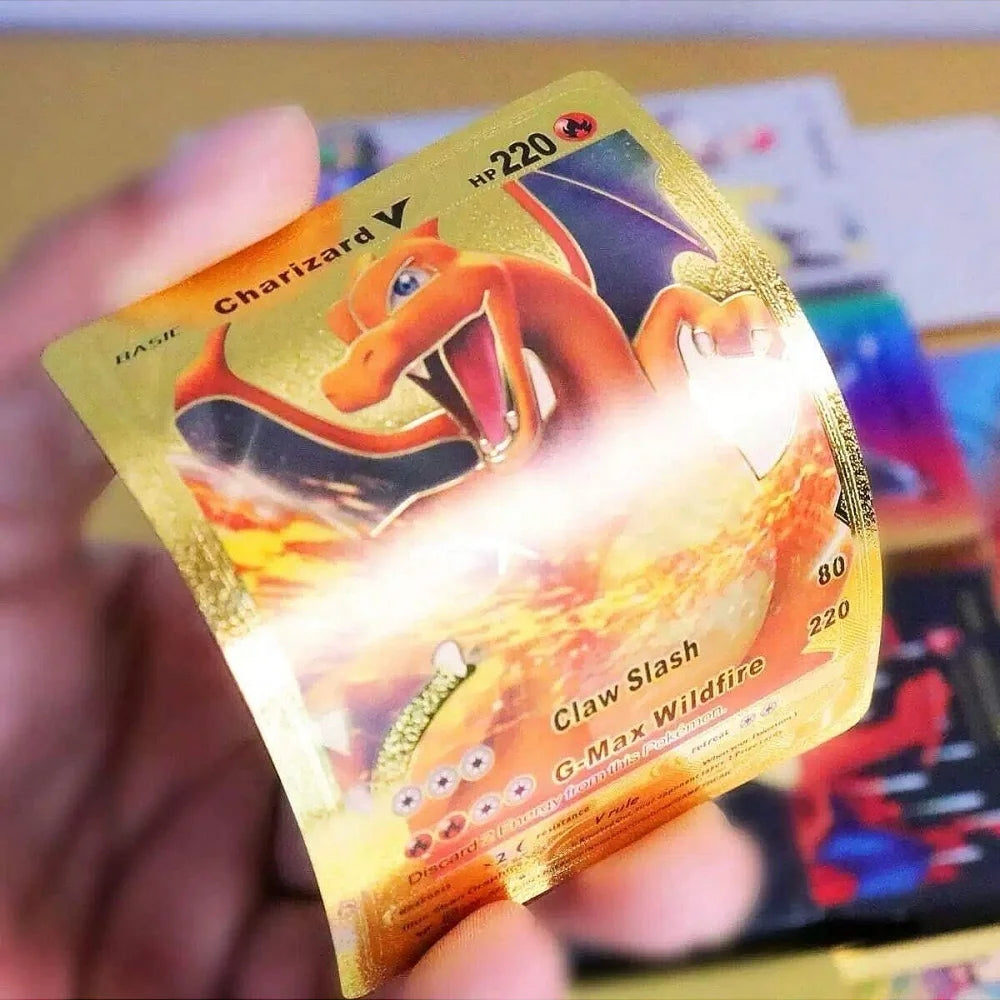 30-165 Stück Gold Pokemon Bunte Kartenset Schwarz Vmax Vstar Silber GX Box Pikachu Carta Glurak Deutsch Französisch Spanisch Spielkarten