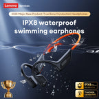 Lenovo S106 True Bone Conduction Headset Bluetooth 6.0 IPX8 Wasserdichte Kopfhörer 32GB MP3 HIFI Ohrhörer mit Mikrofon zum Schwimmen