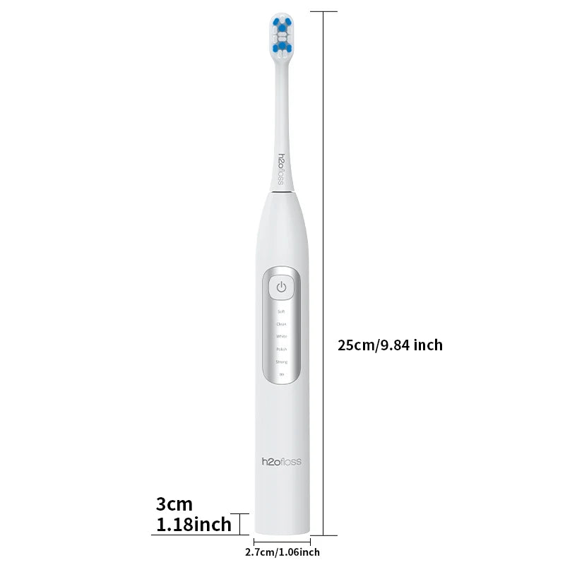 H2ofloss Sonic Elektrische Zahnbürste 38000VPM 5 Modi IPX7 Wasserdicht 60 Tage Akku Smart Timer Wiederaufladbar Aufhellend Mundpflege