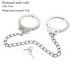 DUTRIEUX Edelstahl Handschellen BDSM Fesselset Verstellbare Metallfußfesseln Kette Fetisch Fesseln Sexspielzeug für Paare